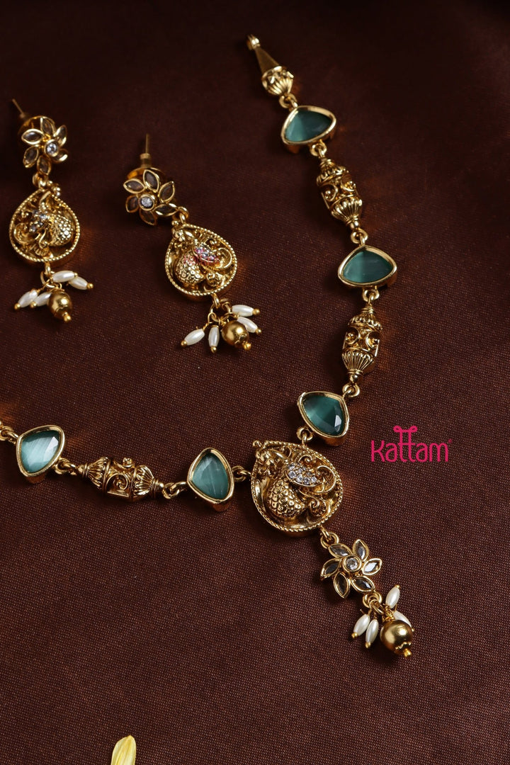 Turquoise Peacock Necklace - N3223
