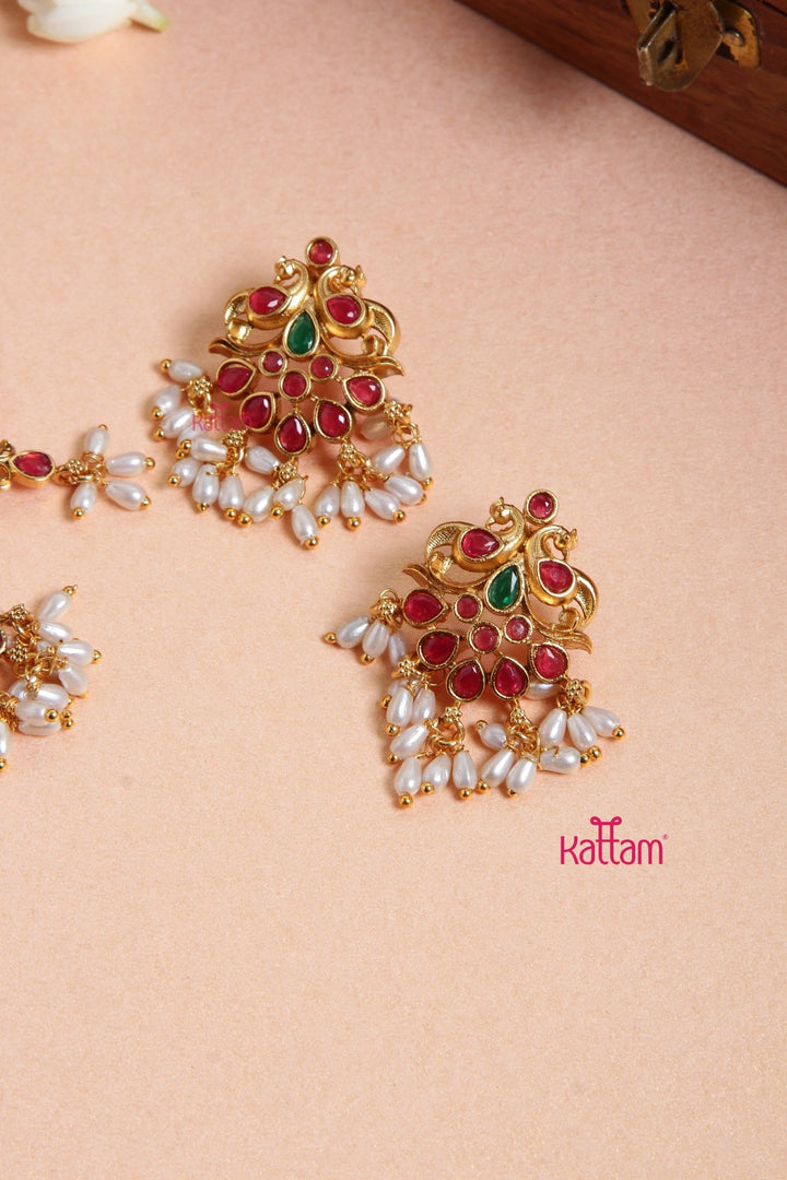 Twin Peacock Attigai Choker - N3093