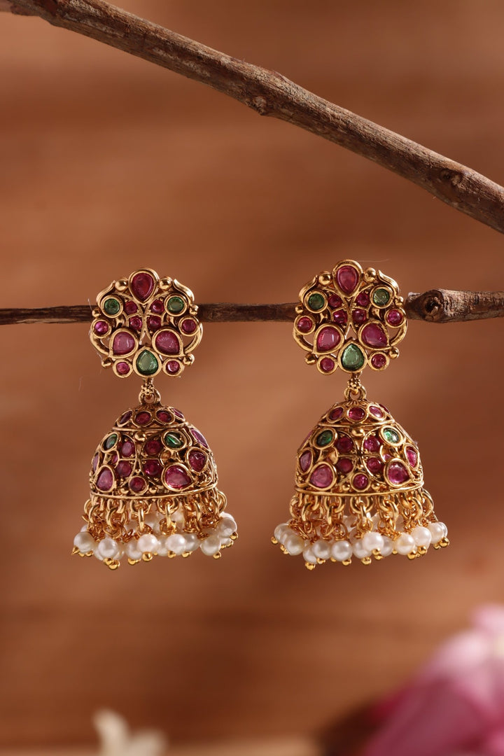 Twin Peacock Drop jhumka - E1451