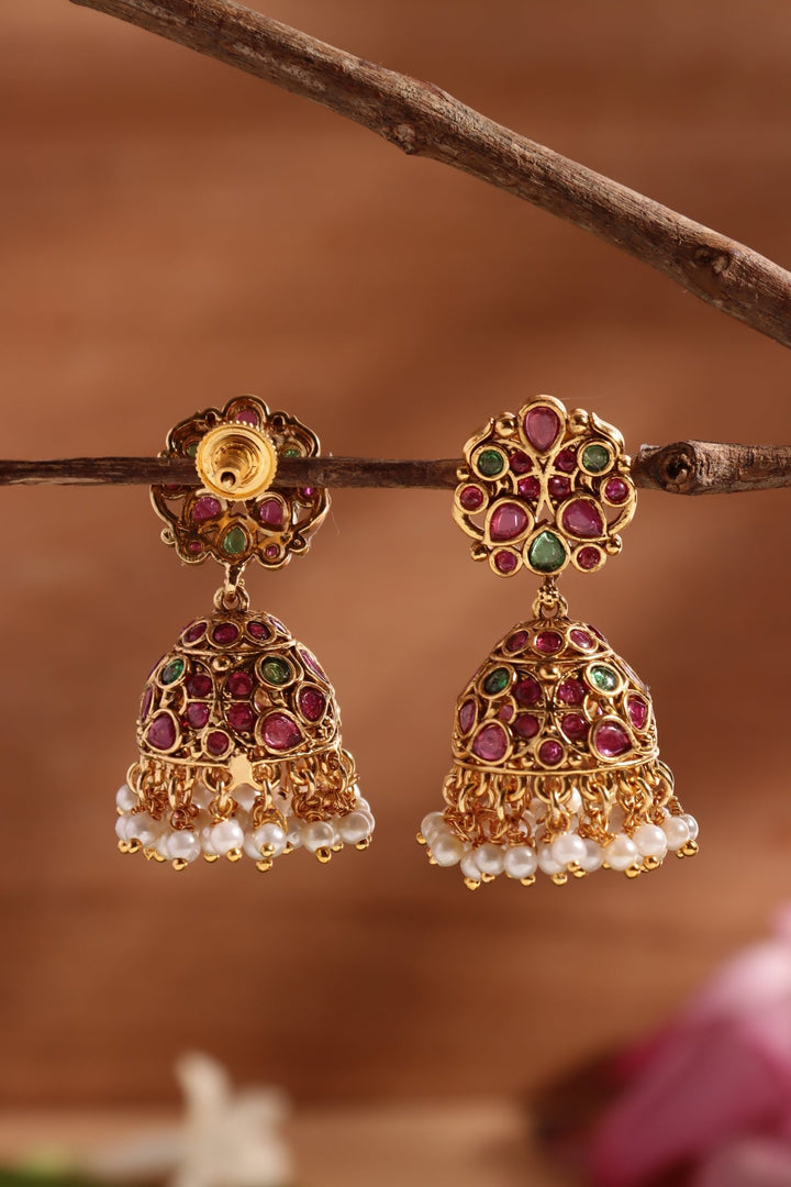 Twin Peacock Drop jhumka - E1451