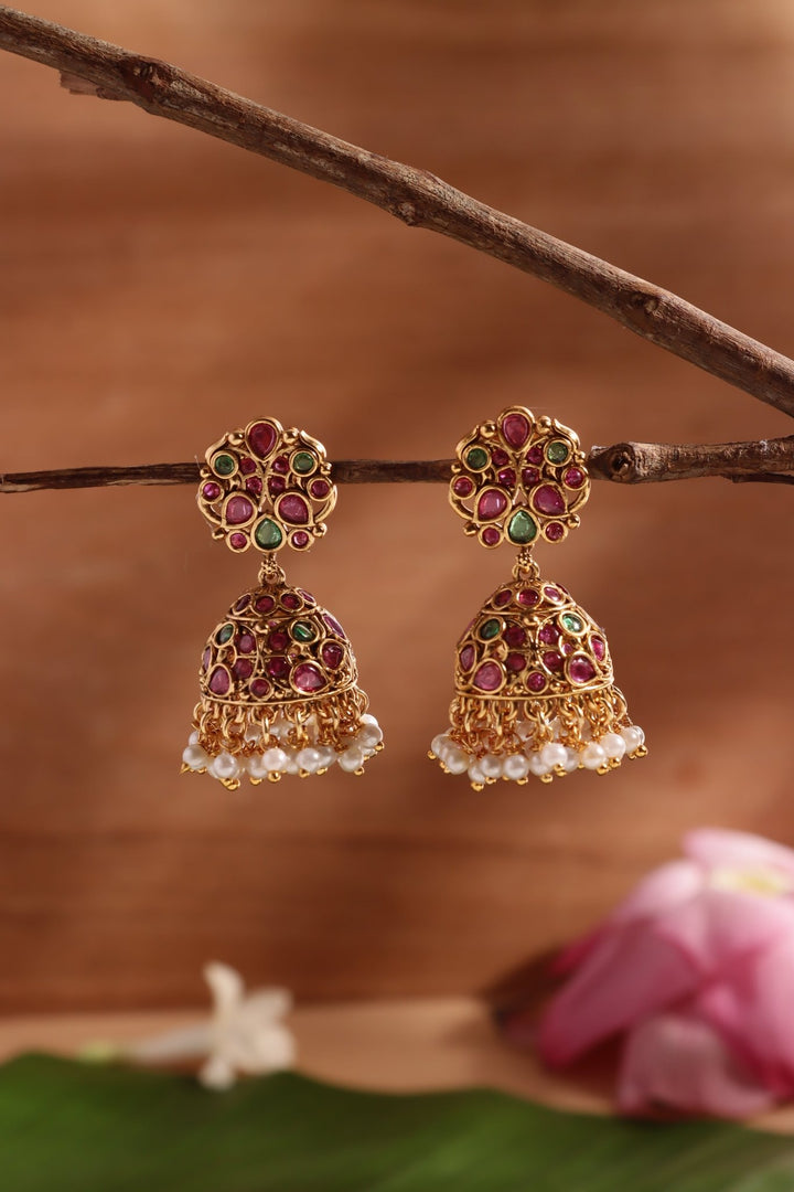 Twin Peacock Drop jhumka - E1451