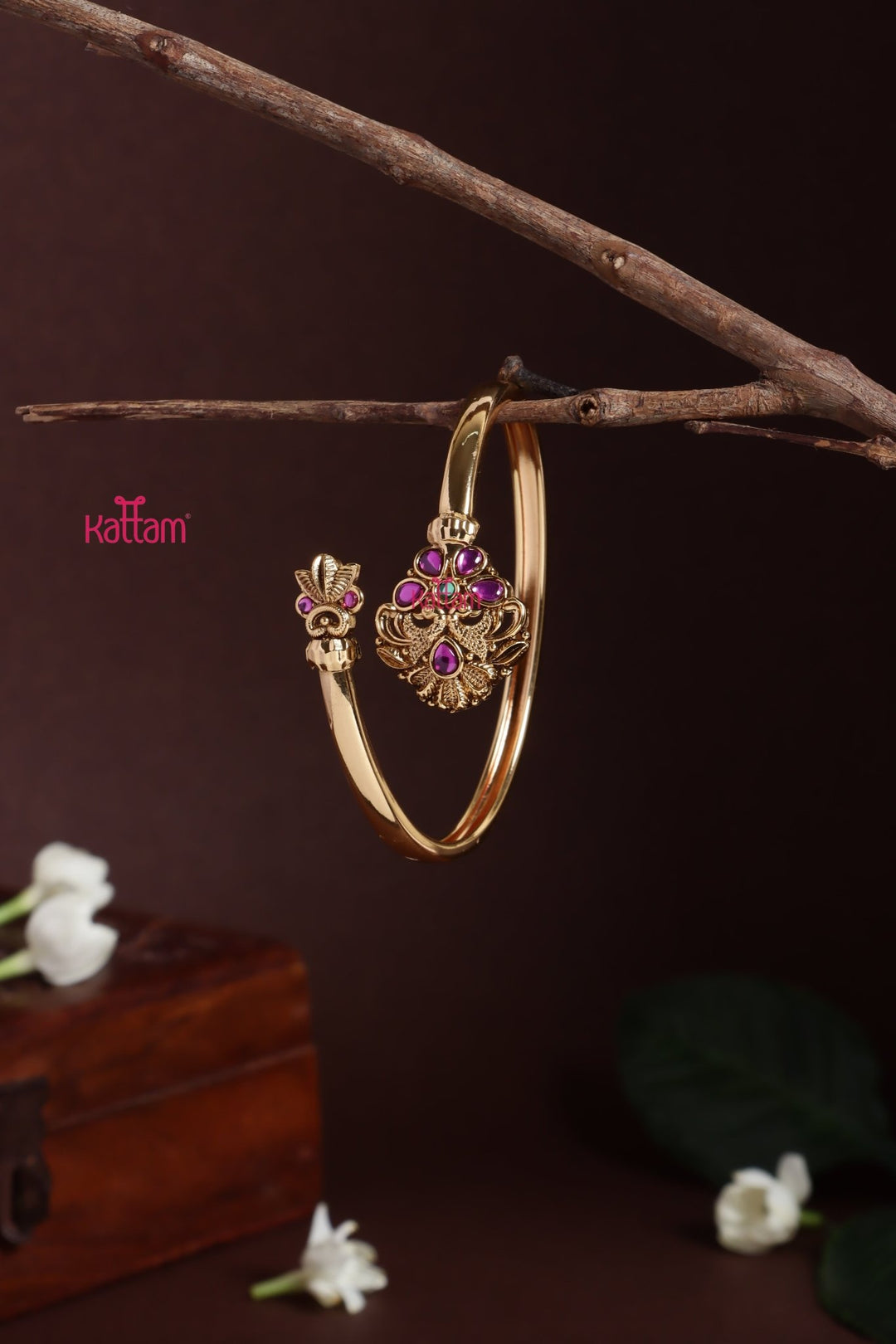 Twin Peacock Stone Kada - B624