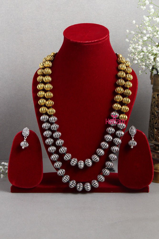 Two Layered Gold & Silver mala - N1836