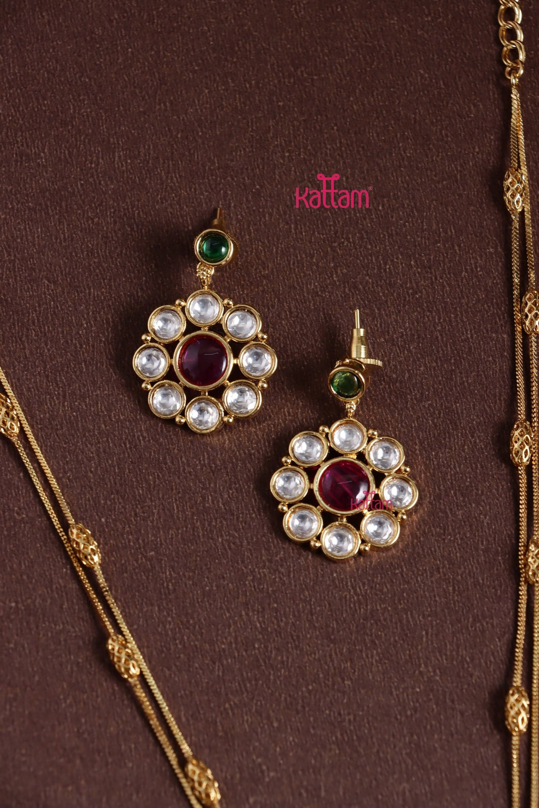 Two Layered Multistone Flower Chain Set - N3811