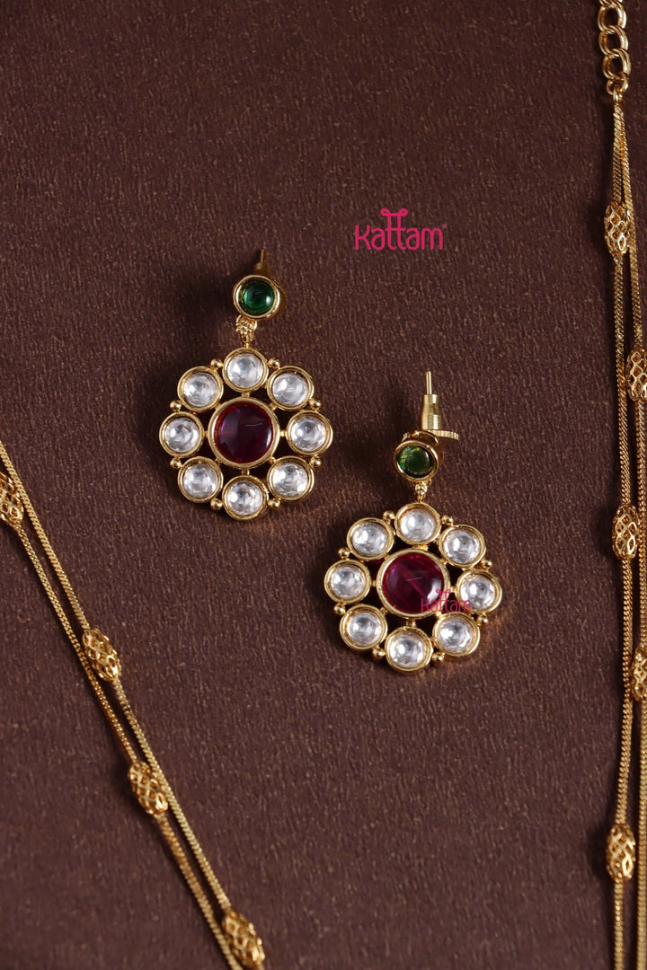 Two Layered Multistone Flower Chain Set - N3811