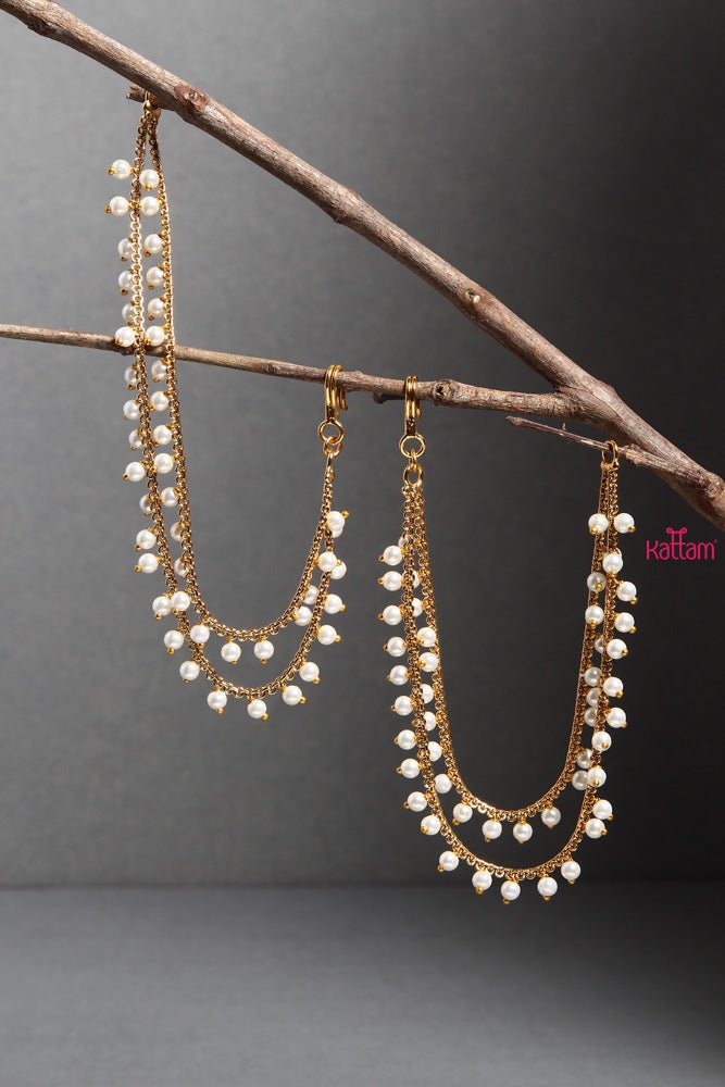 Two Line Pearl Ear Chain - EC017