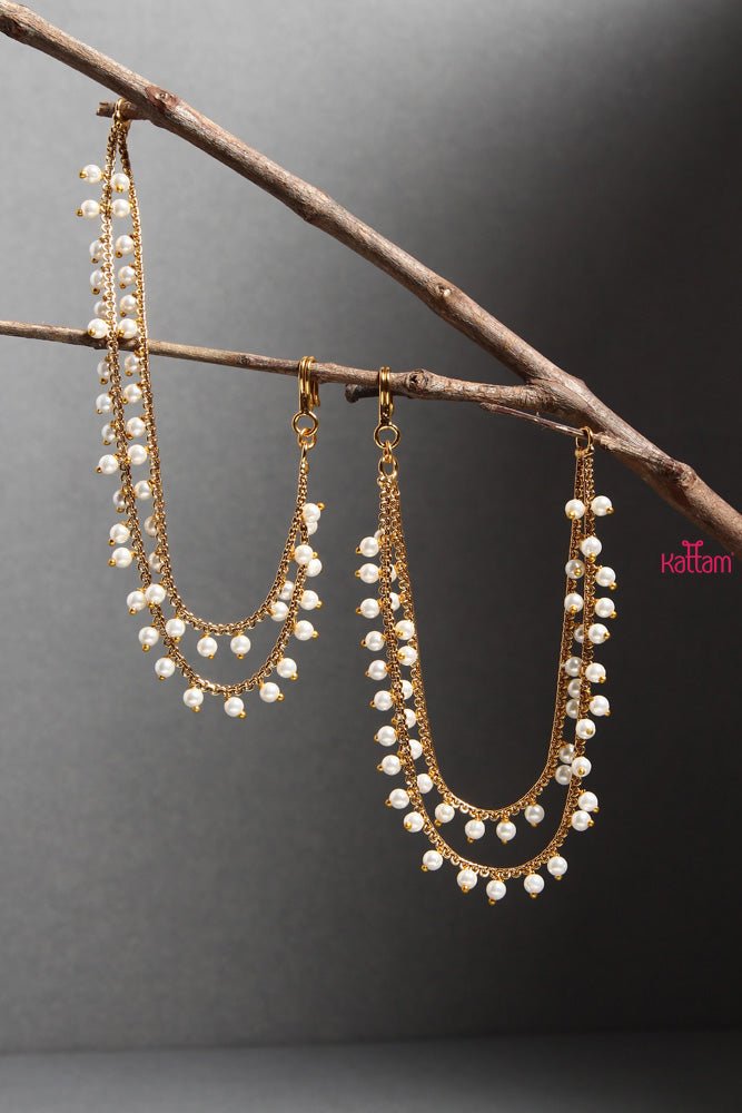 Two Line Pearl Ear Chain - EC017