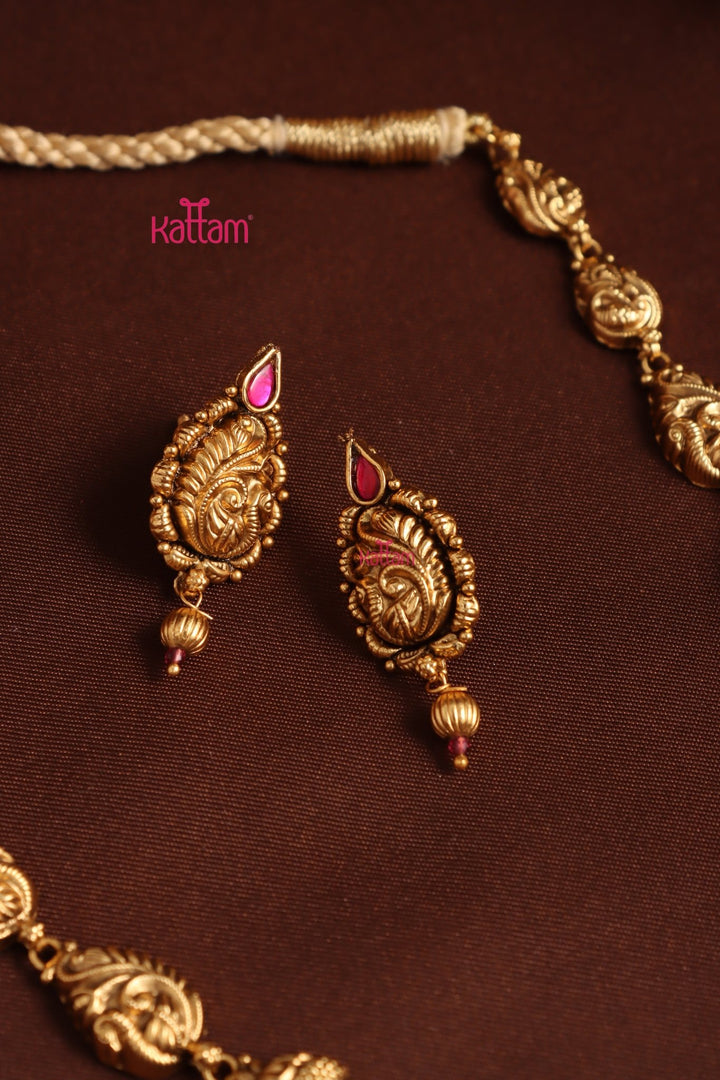 Udhaya Peacock Necklace - Design 2 - N3946