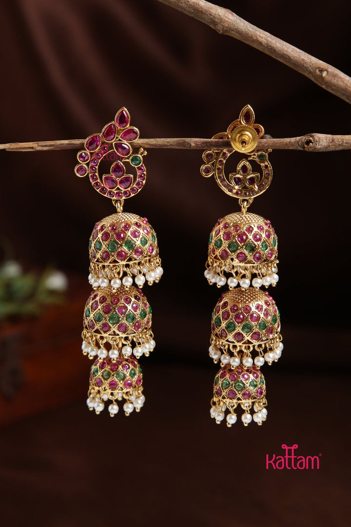 Vannamayil Triplet Jhumka - E936