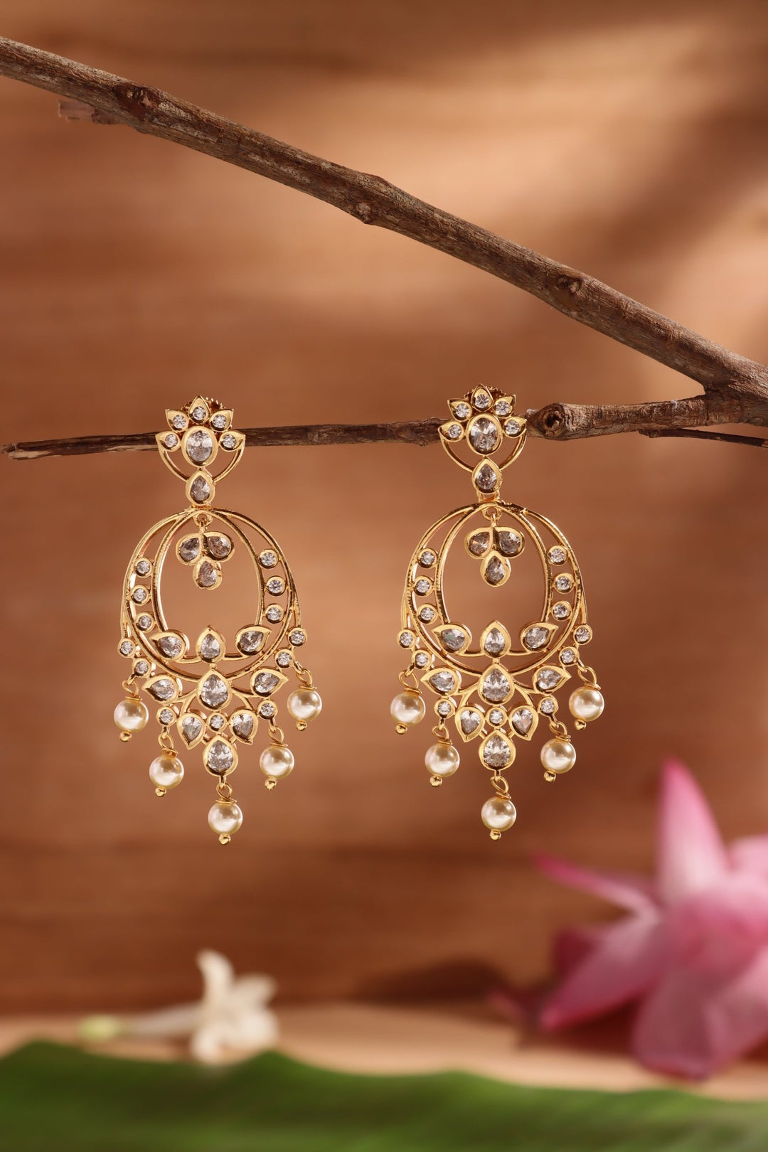 Varnika Drop Earring - White - E1512