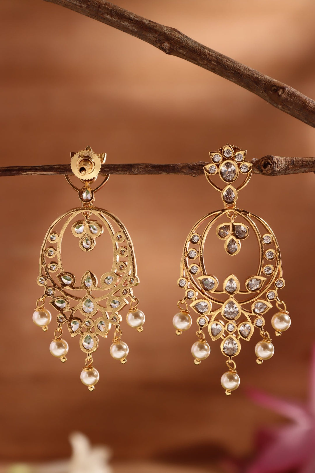 Varnika Drop Earring - White - E1512