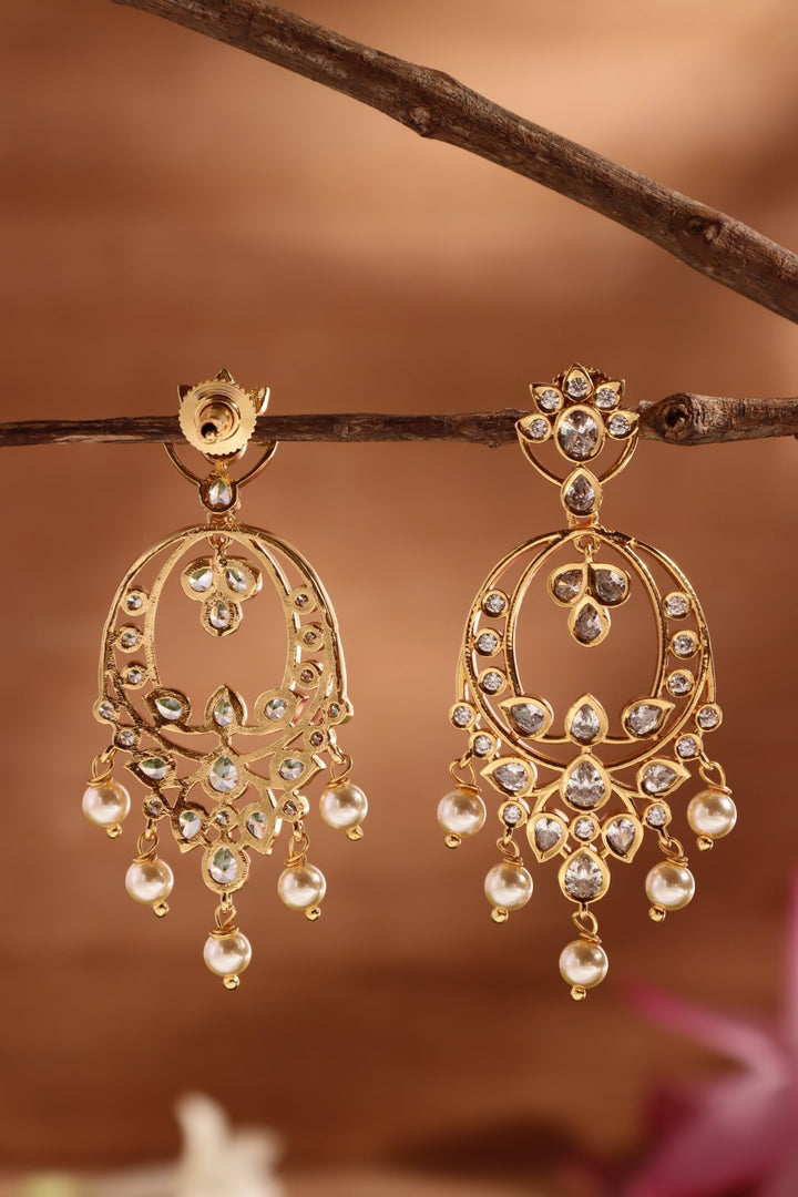 Varnika Drop Earring - White - E1512