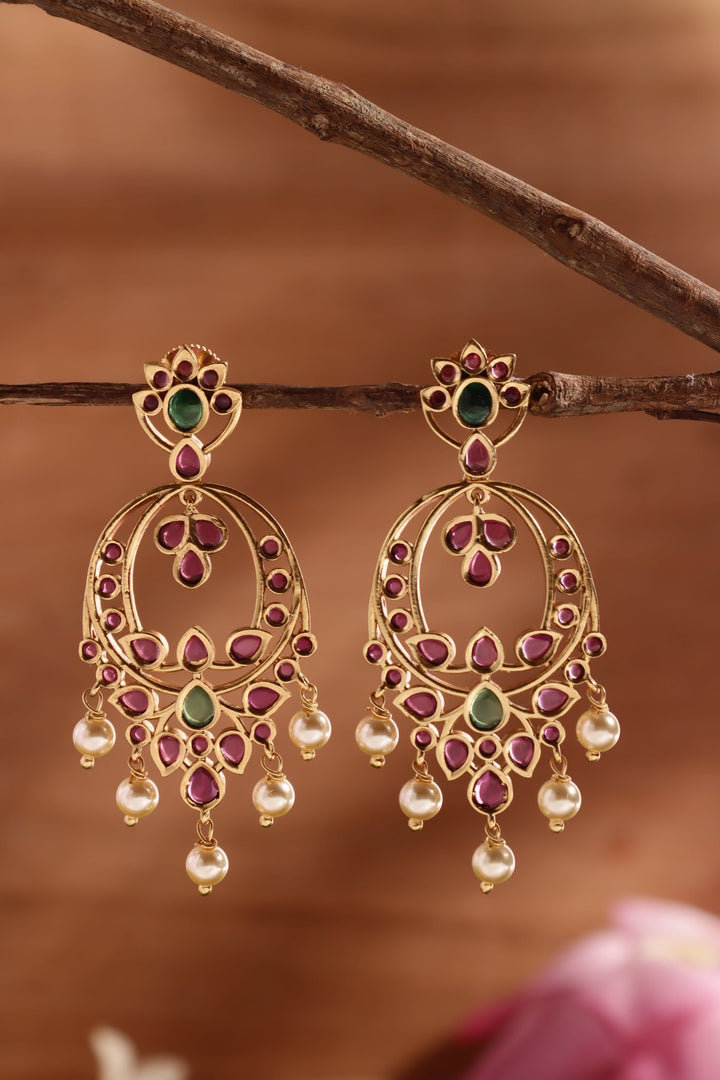 Varnika Drop Earrings -Rubygreen - E1507