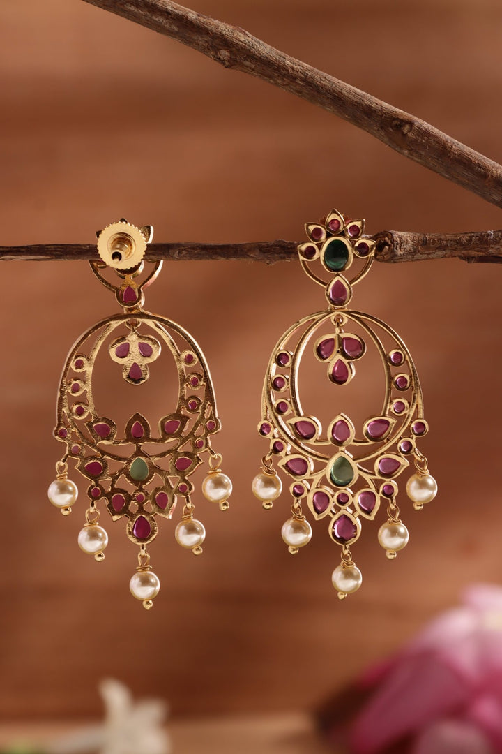 Varnika Drop Earrings -Rubygreen - E1507