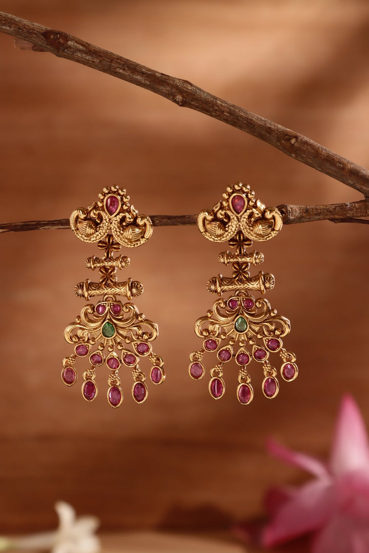 Vedha - Peacock Drop Earring - E1494