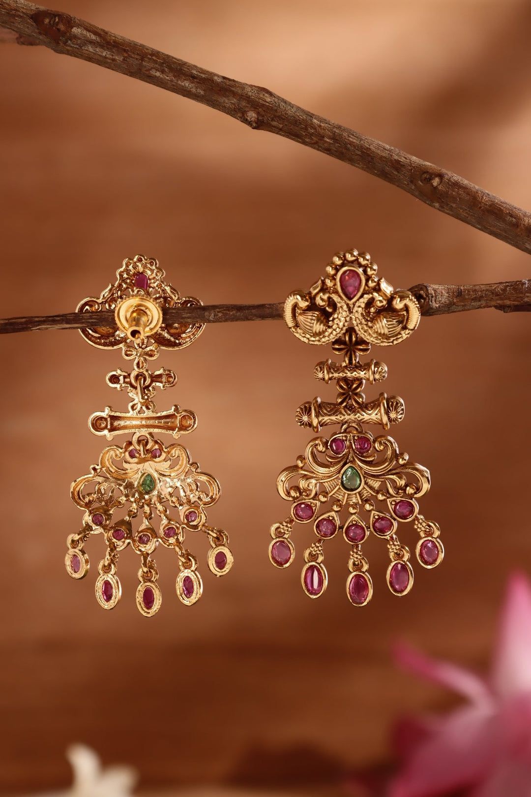 Vedha - Peacock Drop Earring - E1494