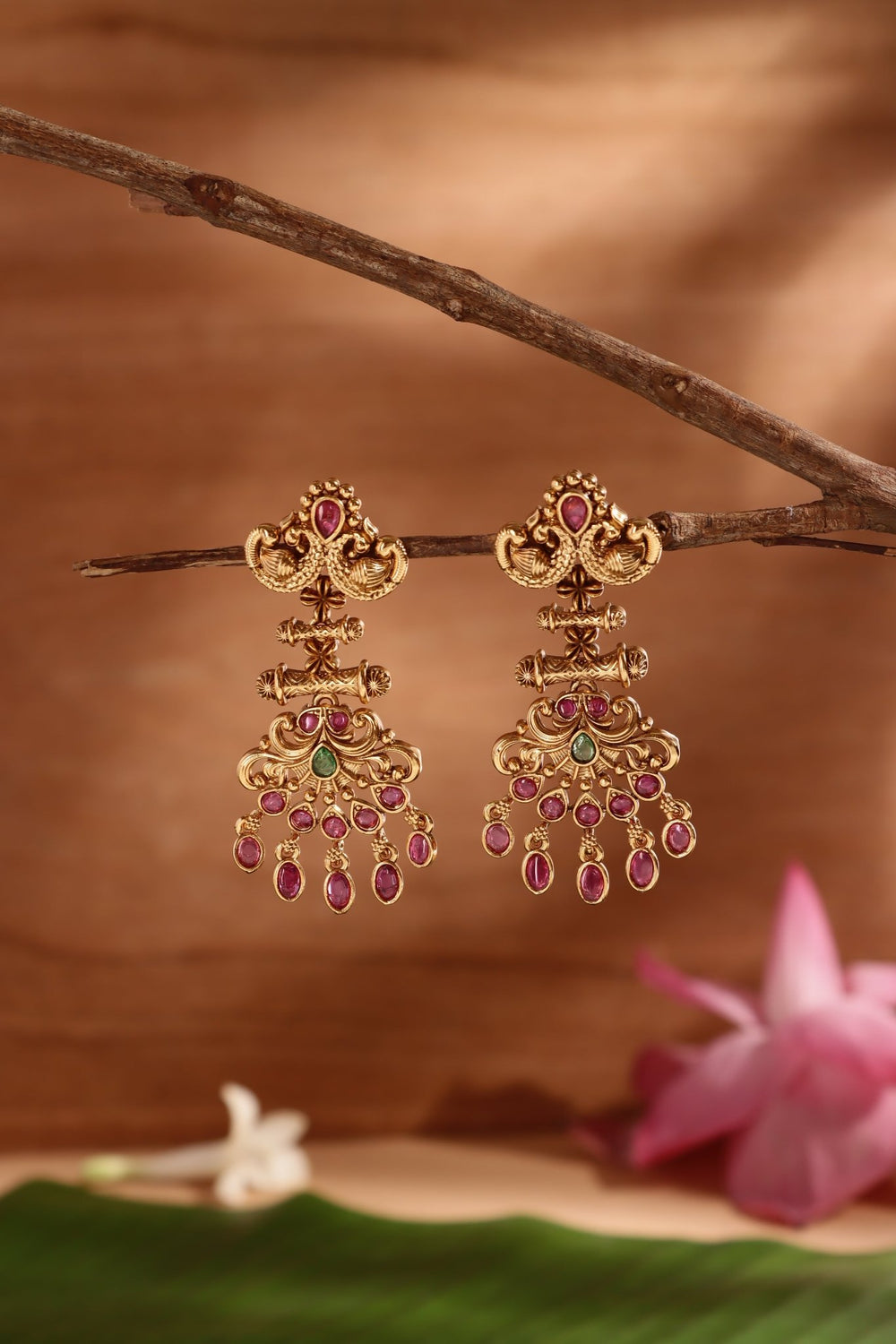 Vedha - Peacock Drop Earring - E1494