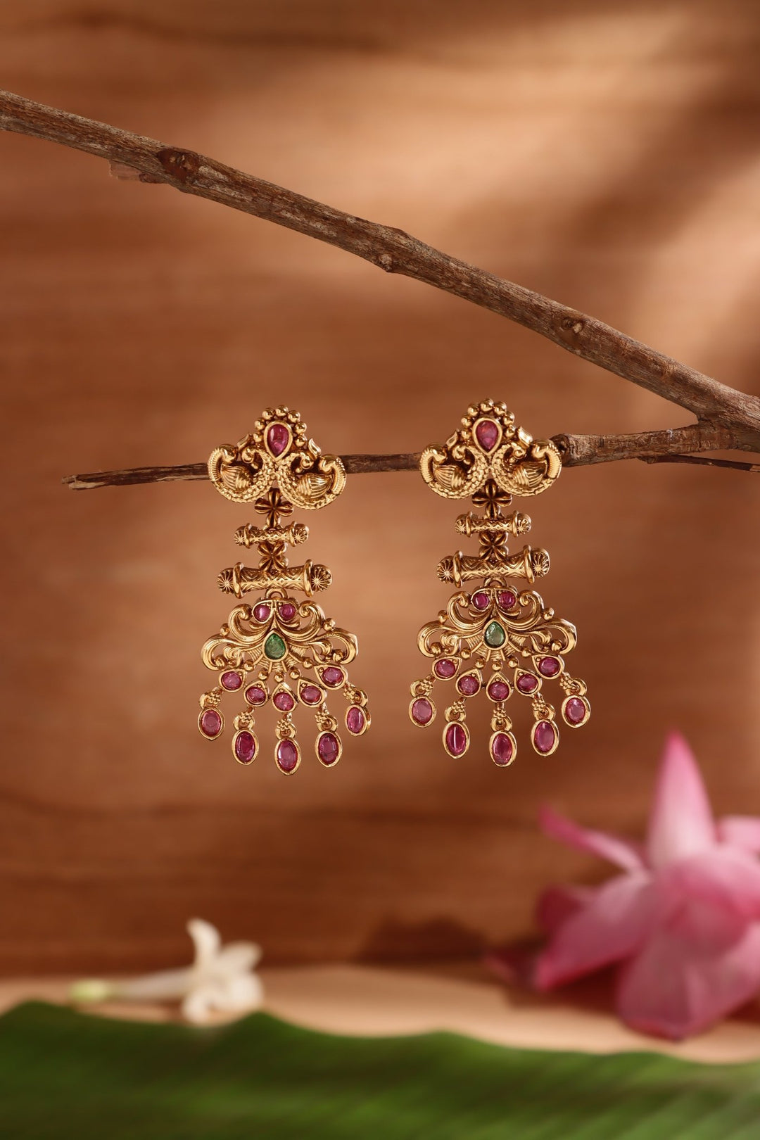 Vedha - Peacock Drop Earring - E1494