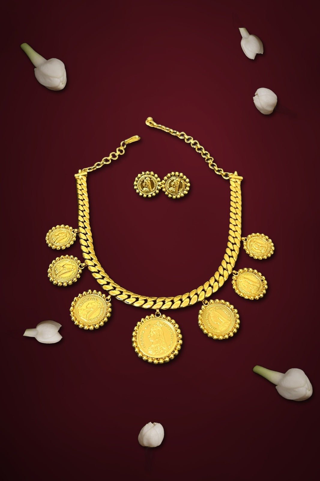 Victoria Coin Pattern Choker - Design 2 - SPN68