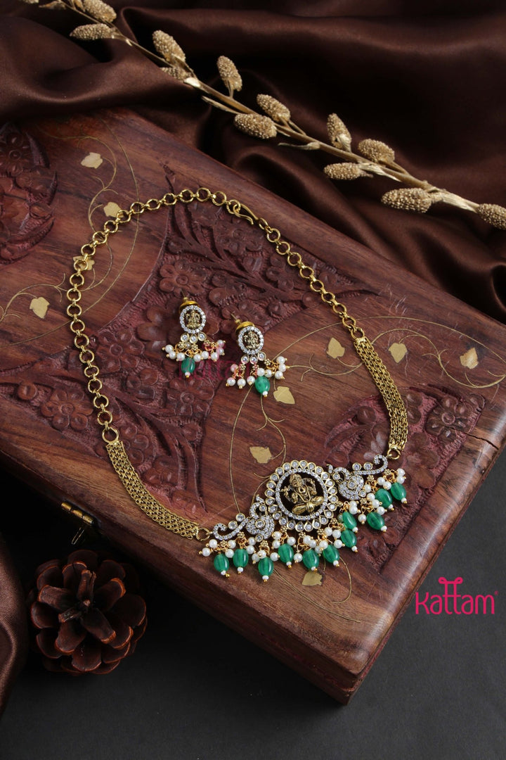 Victorian AD Ganesha Choker - Green - N6049