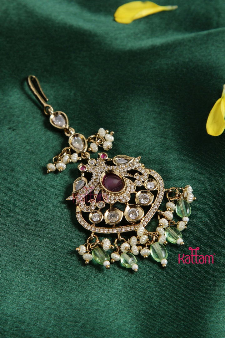 Victorian AD Peacock Maang Tikka - MT078