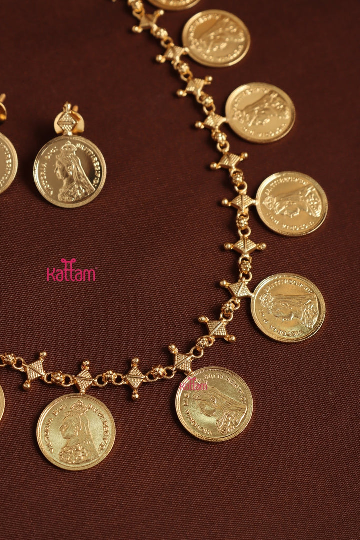 Victorian Queen Coin Necklace - N3950