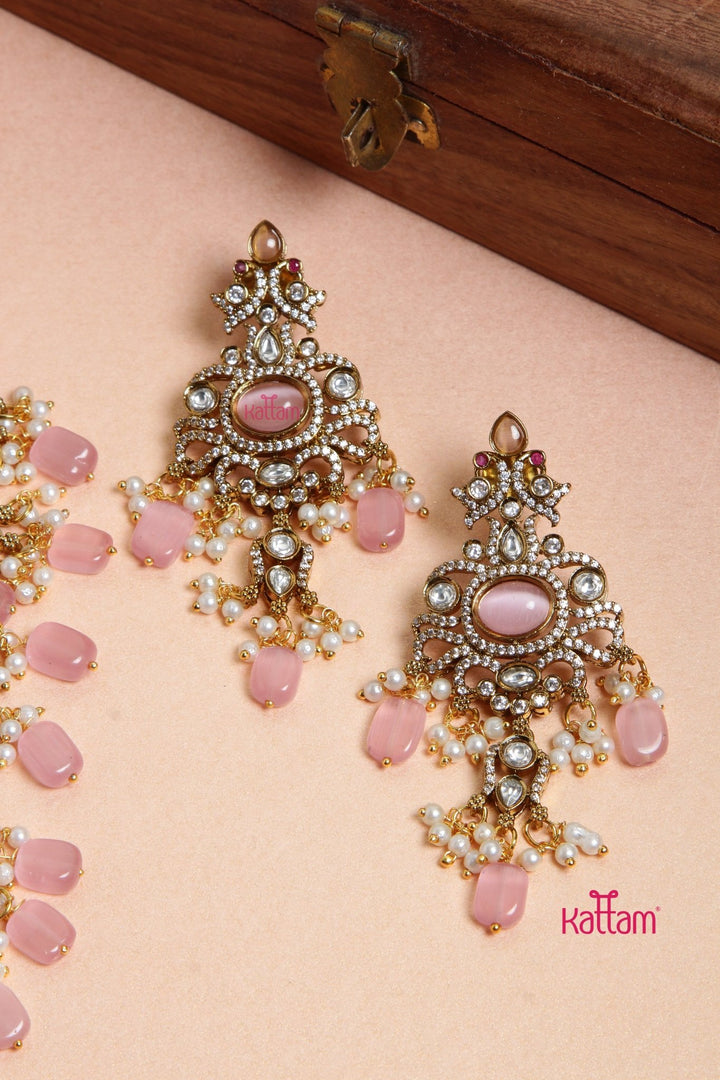 Victoriya Grand Bridal Choker - Pastel Pink - N6124