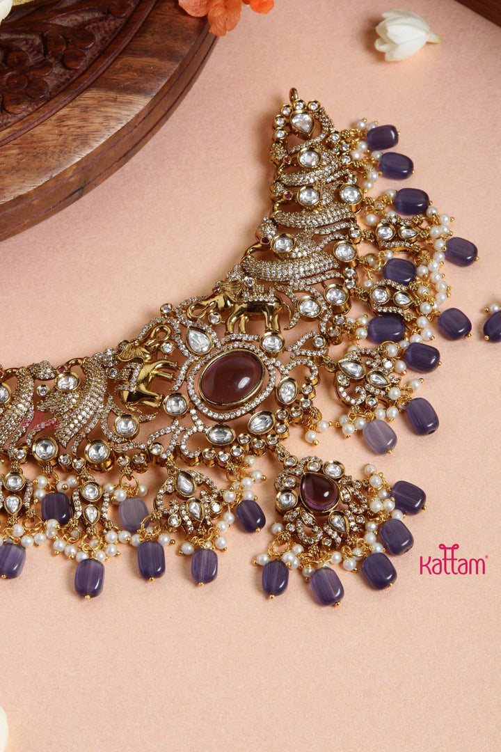 Victoriya Grand Bridal Choker - Violet - N6120