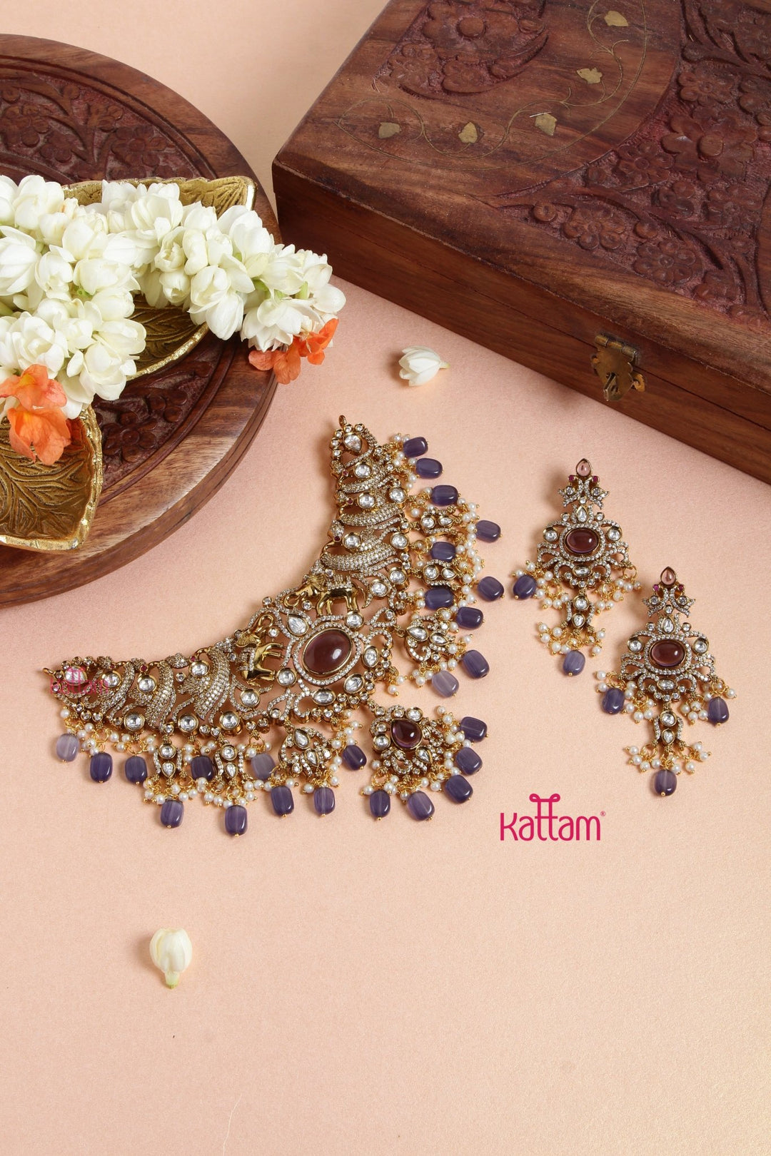 Victoriya Grand Bridal Choker - Violet - N6120