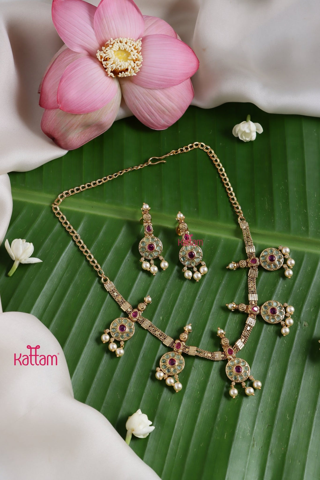 Vintage Stone Attigai Choker - N3752