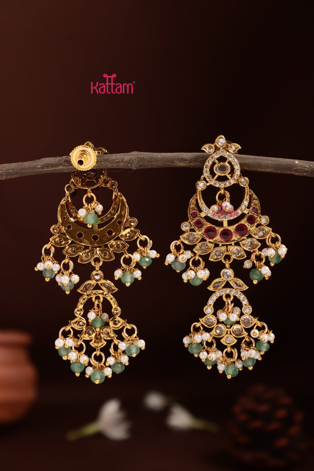 Visaka - Halfmoon Drop Statement Earring - E1362
