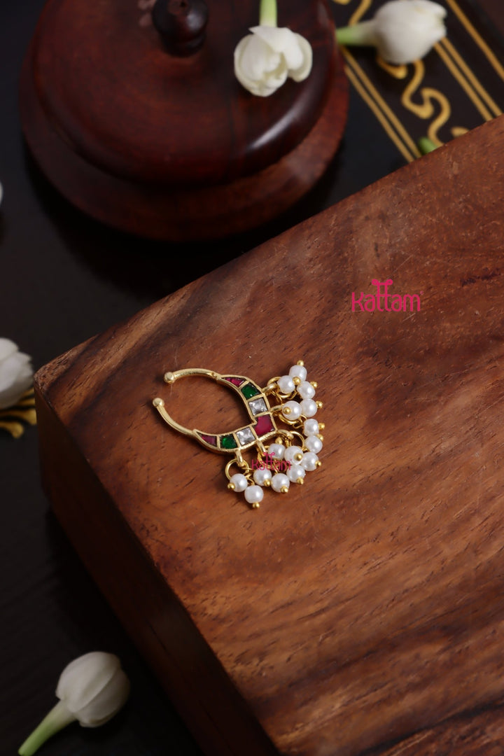 Visaka - Septum Green Nose Pin - NP178