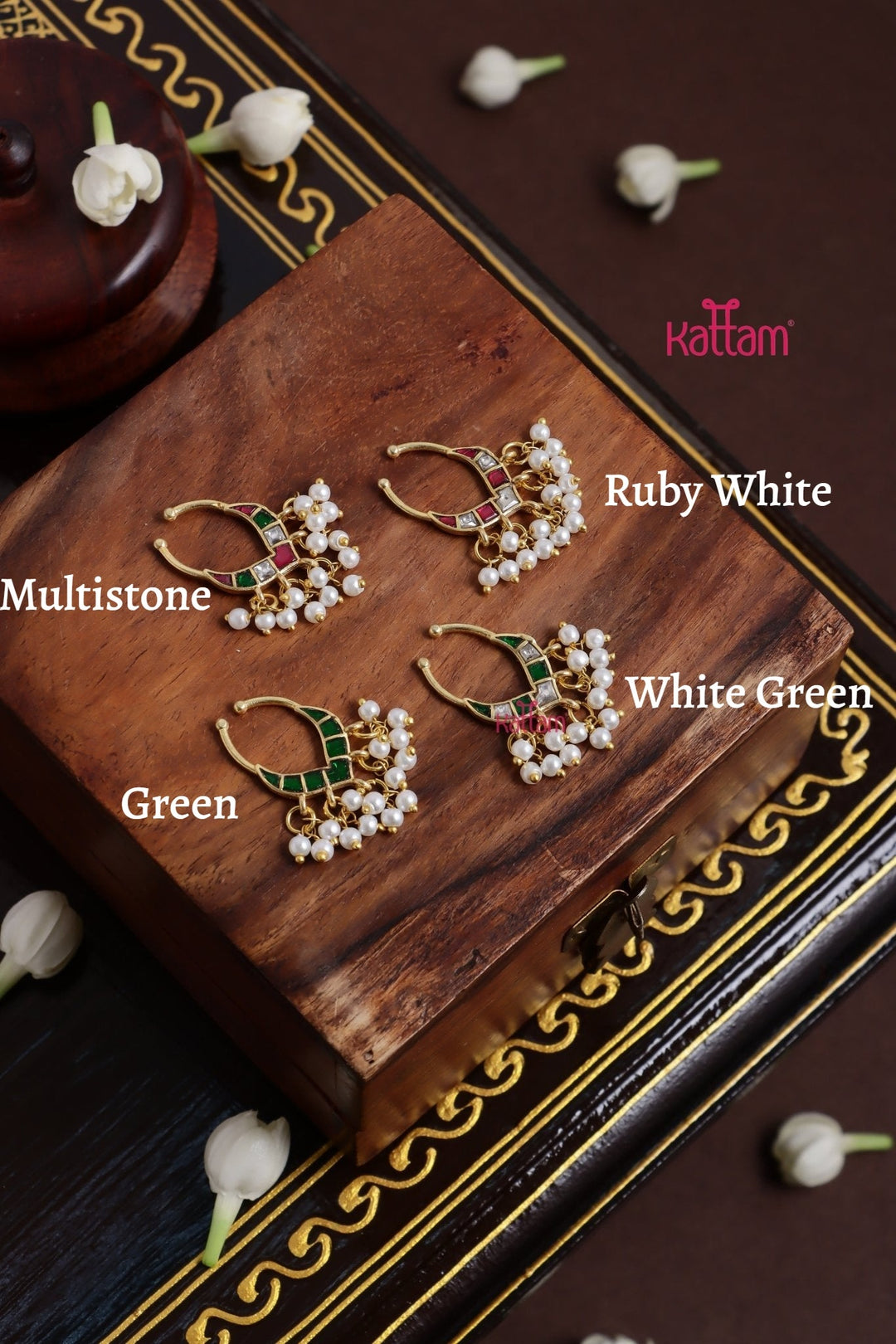 Visaka - Septum Green Nose Pin - NP178