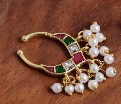 Visaka - Septum Green Nose Pin - NP178