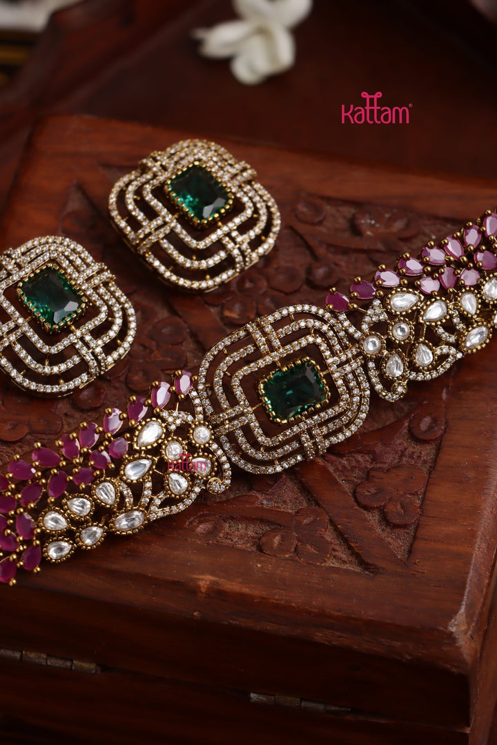 Viyana - Victorian AD Stone Choker - N6167