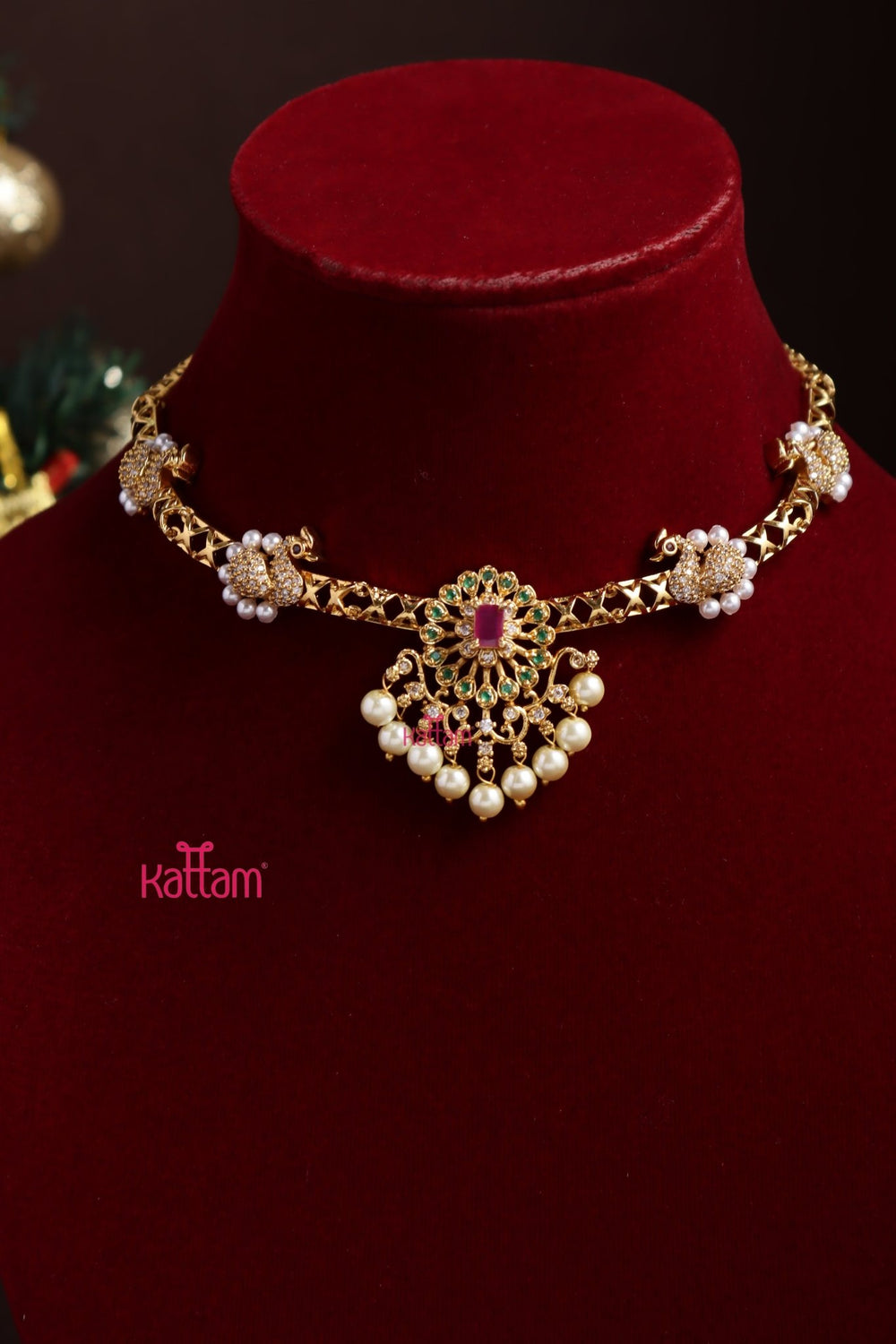 Vybha - Peacock Hasli Choker - N3863