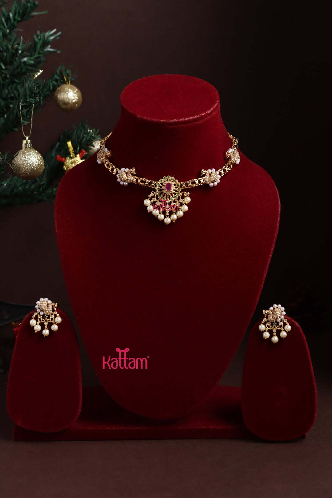 Vybha - Peacock Hasli Choker - N3863