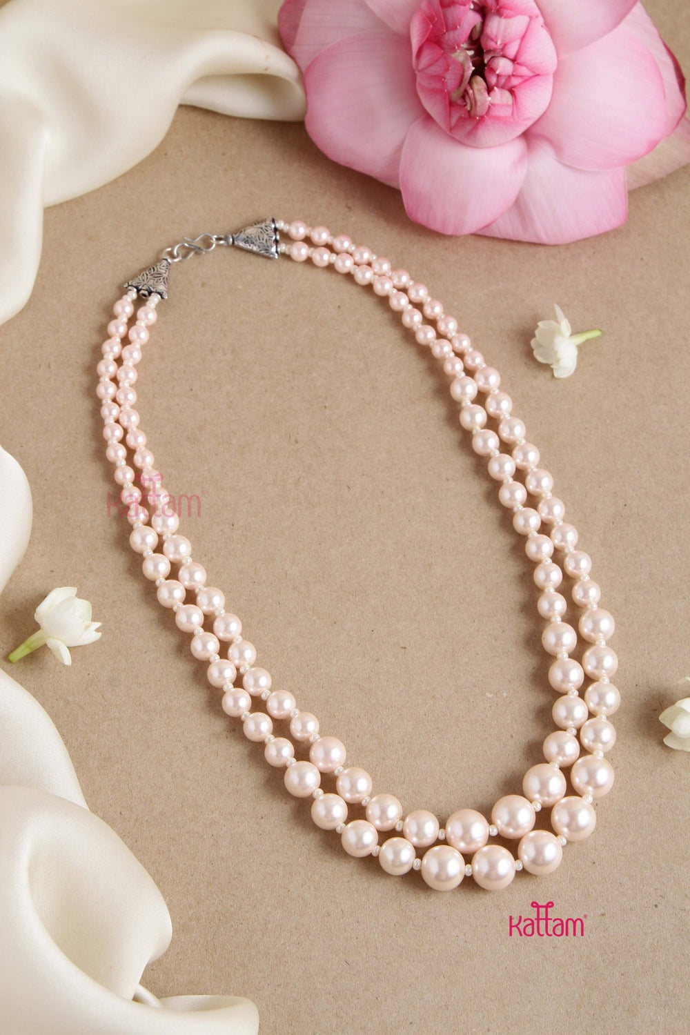 Water Pearl Peach Mala - N2828