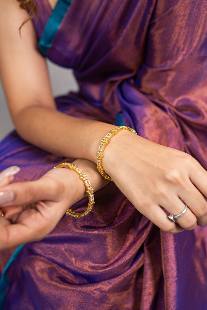 White Flower Stone Bangle - B200