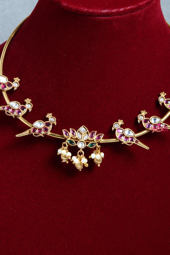 White Lotus Peacock Hasli Choker - N1461