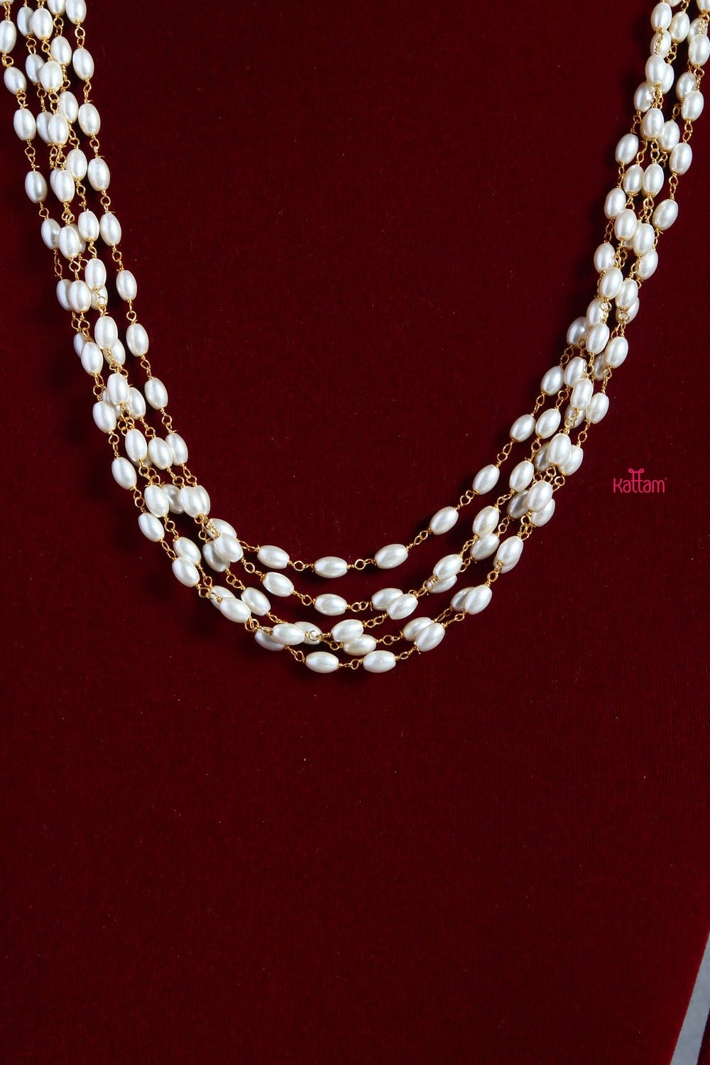 White Rice Pearl - 5 Line 18 Inch ( No Earring ) - N1355