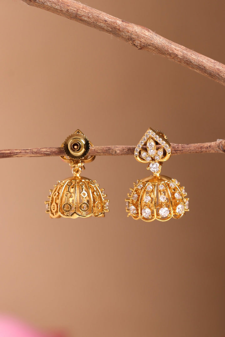 White Stone Small Jhumka - E1527