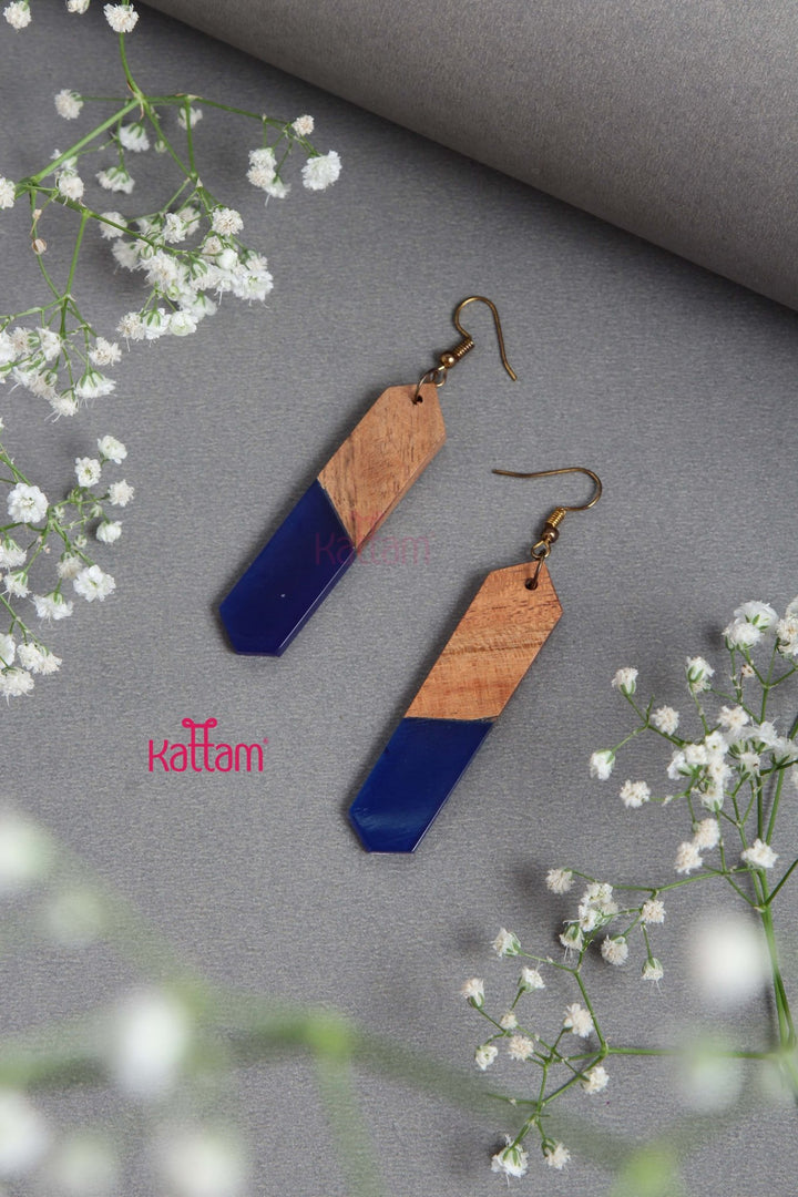 Wooden Resin Dangler Earring - E830