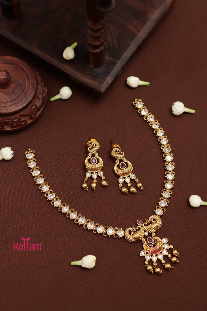 Yashika - Peacock Ruby Necklace - N4017