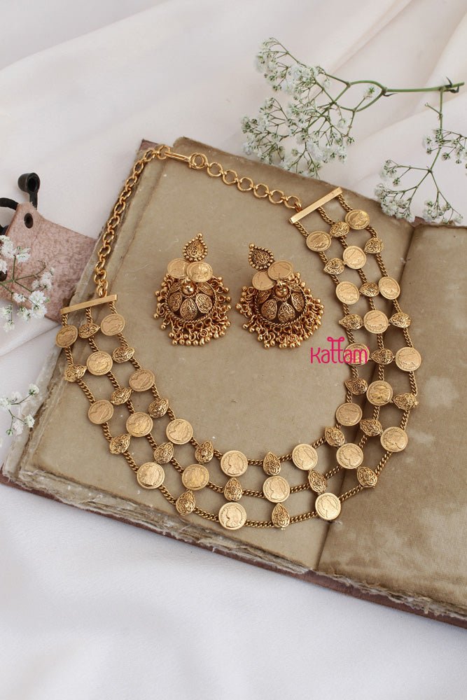 Yuva - Layered Queen Coin Necklace - N2285