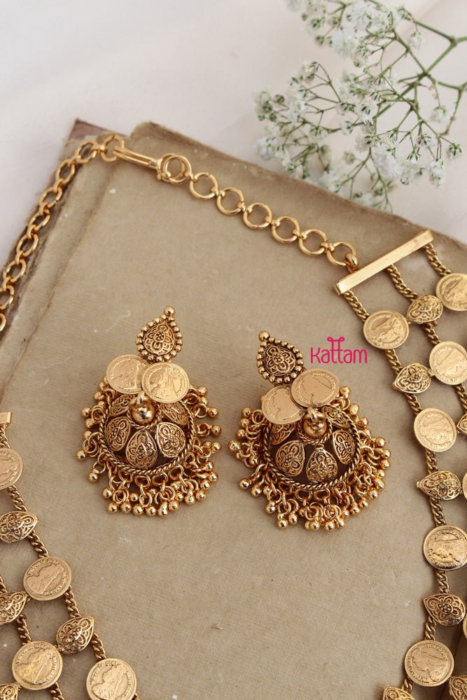 Yuva - Layered Queen Coin Necklace - N2285