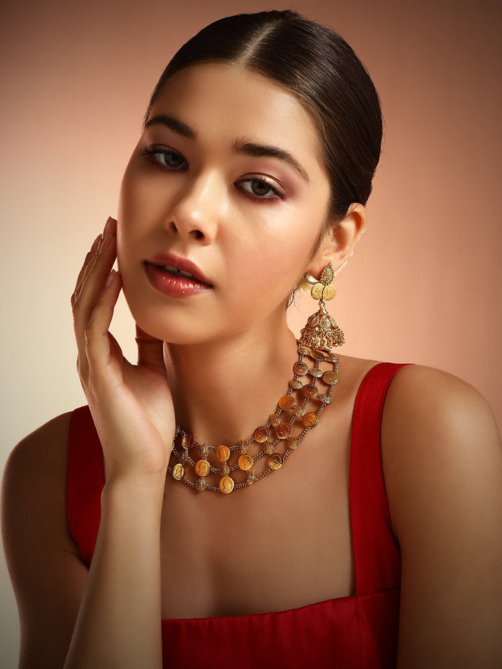 Yuva - Layered Queen Coin Necklace - N2285
