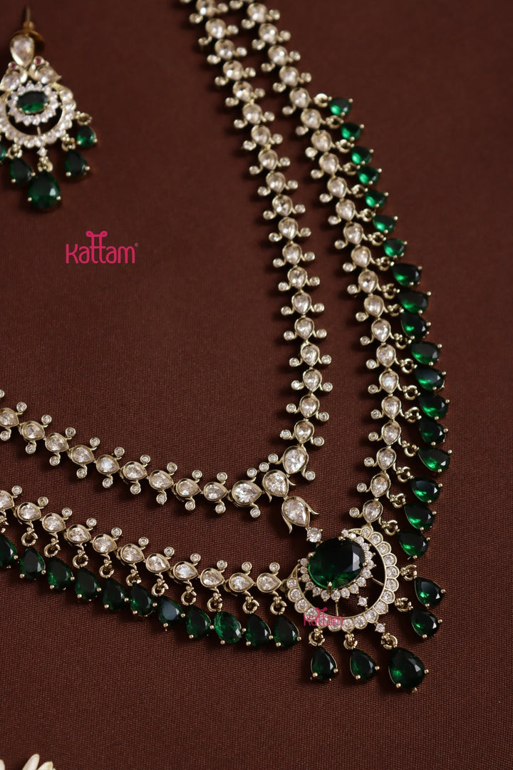 Zaveri - AD Layered Green Haram - N5384