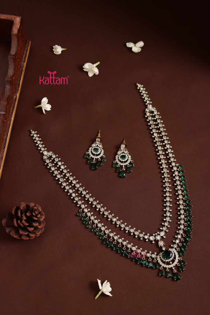 Zaveri - AD Layered Green Haram - N5384