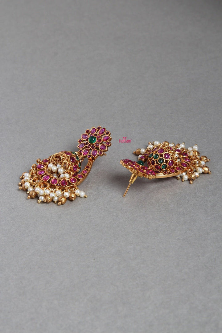 2 Ways Chandbali Jhumka Earring - E133